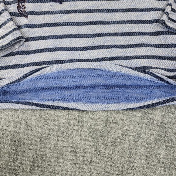 Soft Surroundings Sweater Womens Petite Large Blue Stripe Floral Embroidered Top - Picture 14 of 16